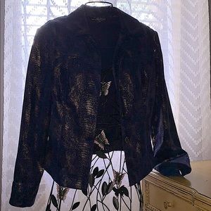 Navy and Gold Snake Print Jacket